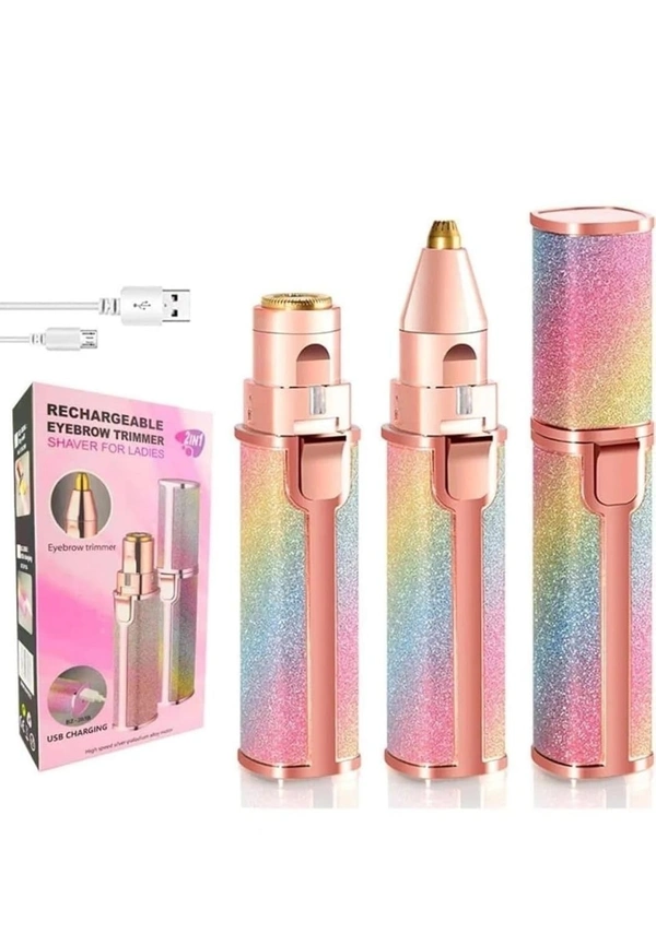 RAINBOW EYEBROW TRIMMER, 2 IN 1 USB JARI FLAWLESS EYEBROW TRIMMER EYEBRAW BLAWLESS HAIR REMOVAL RAINBOW FLAWLESS 2 IN 1 USB FLAWLESS TRIMMER RAINBOW (1254)