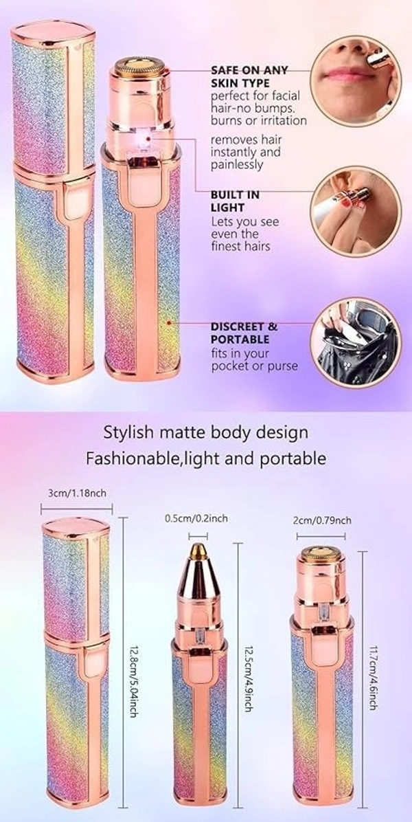 RAINBOW EYEBROW TRIMMER, 2 IN 1 USB JARI FLAWLESS EYEBROW TRIMMER EYEBRAW BLAWLESS HAIR REMOVAL RAINBOW FLAWLESS 2 IN 1 USB FLAWLESS TRIMMER RAINBOW (1254)