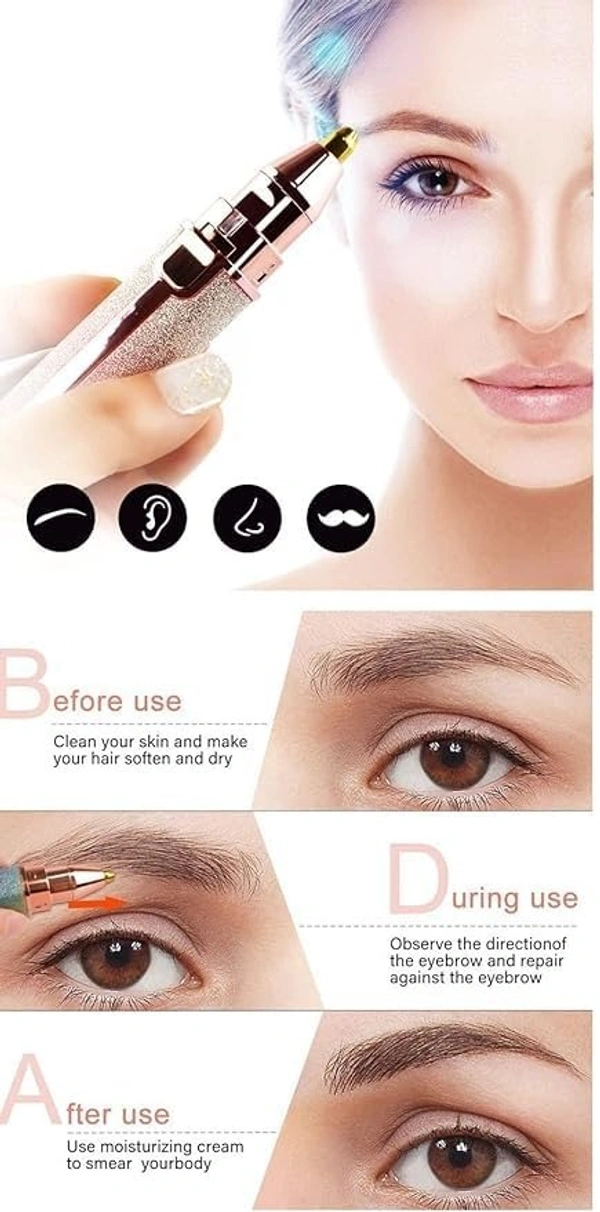 RAINBOW EYEBROW TRIMMER, 2 IN 1 USB JARI FLAWLESS EYEBROW TRIMMER EYEBRAW BLAWLESS HAIR REMOVAL RAINBOW FLAWLESS 2 IN 1 USB FLAWLESS TRIMMER RAINBOW (1254)