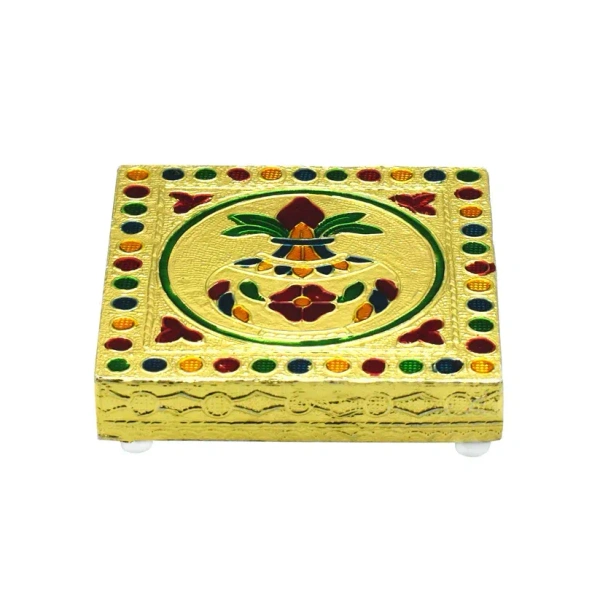 MINI BAJAT, Fancy Wooden Designer Bajot – Traditional Handcrafted Pooja Chowki for Home Decor(1626)