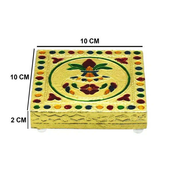 MINI BAJAT, Fancy Wooden Designer Bajot – Traditional Handcrafted Pooja Chowki for Home Decor(1626)