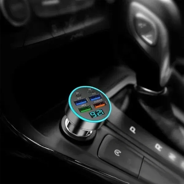 MULTI PORT CAR CHARGER, Multi-Port Fast Car Charger – 4 USB Smart Adapter for 12V/24V Vehicles | Quick Charging Mobile Charger for Car(2720)