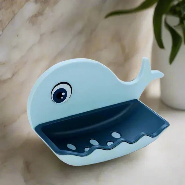 FISH SOAP HOLDER, Fish Shape Double Layer Adhesive Waterproof Wall Mounted Soap Bar Holder Stand Rack for Bathroom Shower Wall Kitchen (786) - Pack of 1