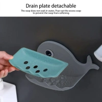 FISH SOAP HOLDER, Fish Shape Double Layer Adhesive Waterproof Wall Mounted Soap Bar Holder Stand Rack for Bathroom Shower Wall Kitchen (786) - Pack of 1