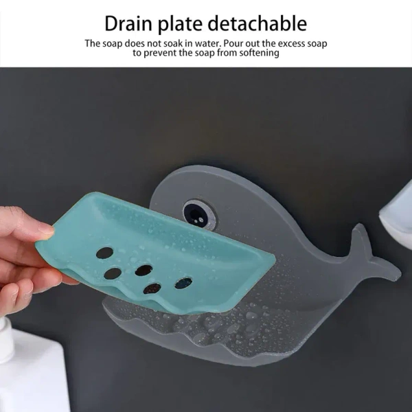 FISH SOAP HOLDER, Fish Shape Double Layer Adhesive Waterproof Wall Mounted Soap Bar Holder Stand Rack for Bathroom Shower Wall Kitchen (786) - Pack of 1