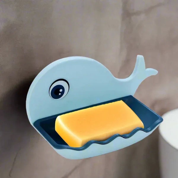 FISH SOAP HOLDER, Fish Shape Double Layer Adhesive Waterproof Wall Mounted Soap Bar Holder Stand Rack for Bathroom Shower Wall Kitchen (786) - Pack of 1