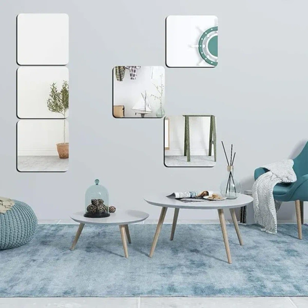 ACRYLIC MIRROR 30*30 CM,  Shatterproof Lightweight Plastic Mirror for Home Wall Décor, DIY Crafts, Gym Glass, Bathroom, Living Room, Office, and Event Decoration  (2197)