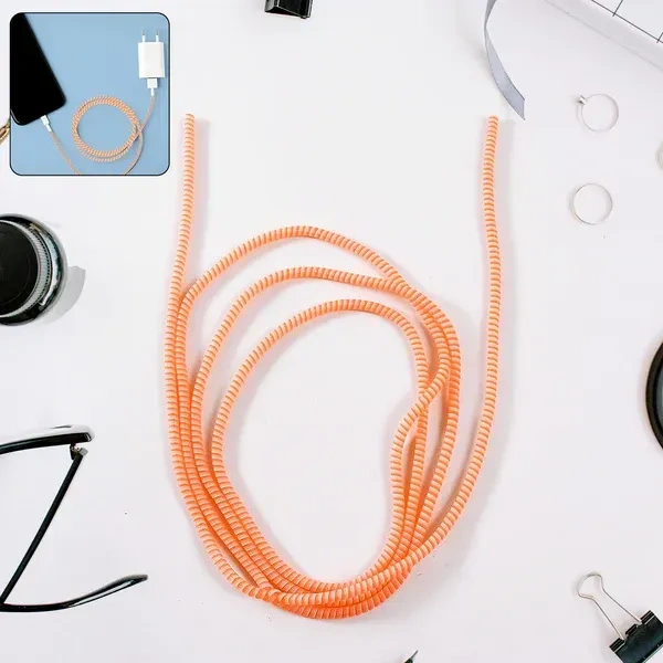 CABLE SPRING COVER, Flexible Spiral Cable Protector Sleeve,  Wire Protector Sleeve for Charger & Earphone Cables (2335) 