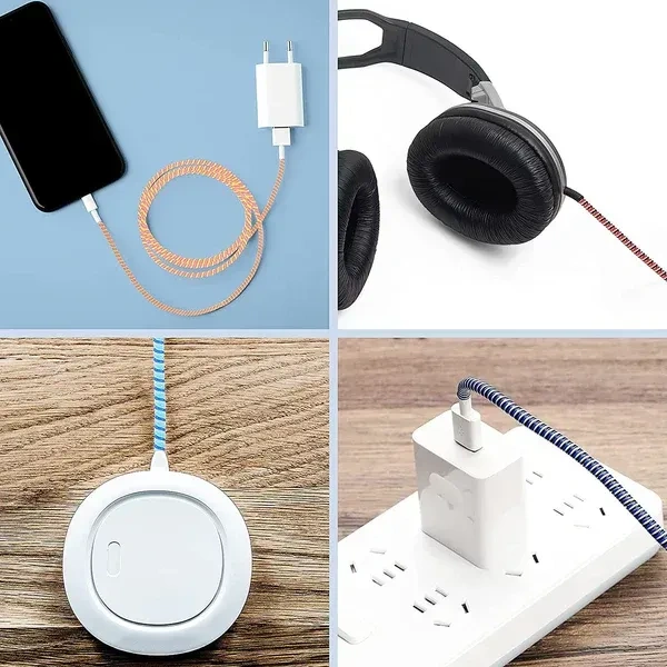 CABLE SPRING COVER, Flexible Spiral Cable Protector Sleeve,  Wire Protector Sleeve for Charger & Earphone Cables (2335) 