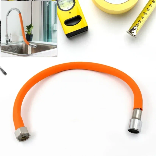 WATER TAP EXTENDER 46CM, Flexible Water Tap Extender - 360° Adjustable Foaming Extension Tube with Connector (46cm)(1174)