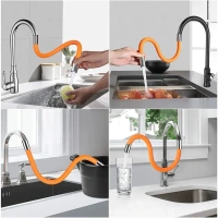 WATER TAP EXTENDER 46CM, Flexible Water Tap Extender - 360° Adjustable Foaming Extension Tube with Connector (46cm)(1174)