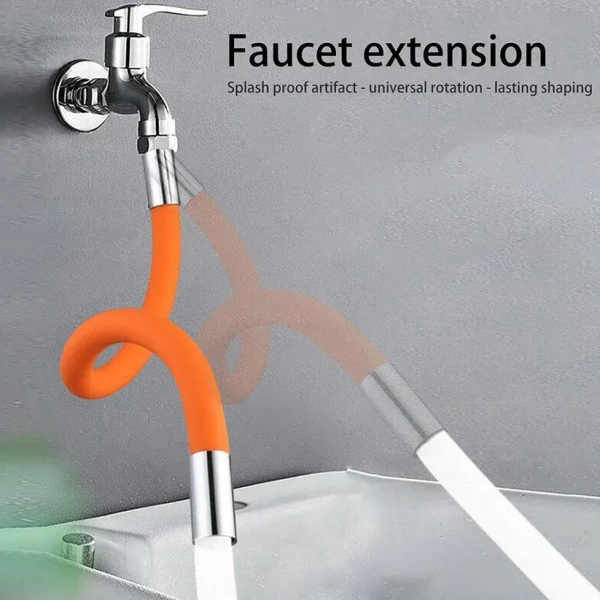 WATER TAP EXTENDER 46CM, Flexible Water Tap Extender - 360° Adjustable Foaming Extension Tube with Connector (46cm)(1174)