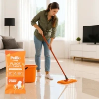50G ORANGE FLOOR CLEANER, Concentrated Floor Cleaner Sachet 50g – Orange Fresh Fragrance | Quick-Dry, Streak-Free Shine for Tiles, Marble, Granite, Vinyl & Laminate(2698)