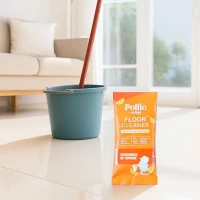 50G ORANGE FLOOR CLEANER, Concentrated Floor Cleaner Sachet 50g – Orange Fresh Fragrance | Quick-Dry, Streak-Free Shine for Tiles, Marble, Granite, Vinyl & Laminate(2698)