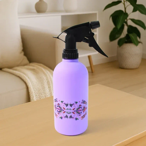 PRINTED SPRAY BOTTLE, Plastic Printed water Spray Bottle 500ml, Stylish & Reusable Mist Bottle for Plants, Cleaning, Hair & More (2199) 