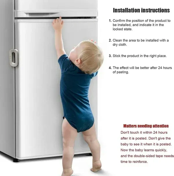 FRIDGE DOOR LOCK, Heavy Quality Fridge Freezer Door Lock -Baby Safety Child Lock    (2331)       