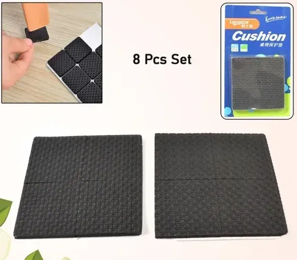 8PCS FURNITURE PAD, Furniture Protection Pads – 8 Pcs Set | Anti-Scratch, Noise-Reducing Floor Protectors for Chairs, Tables & Sofas(19099) - Black