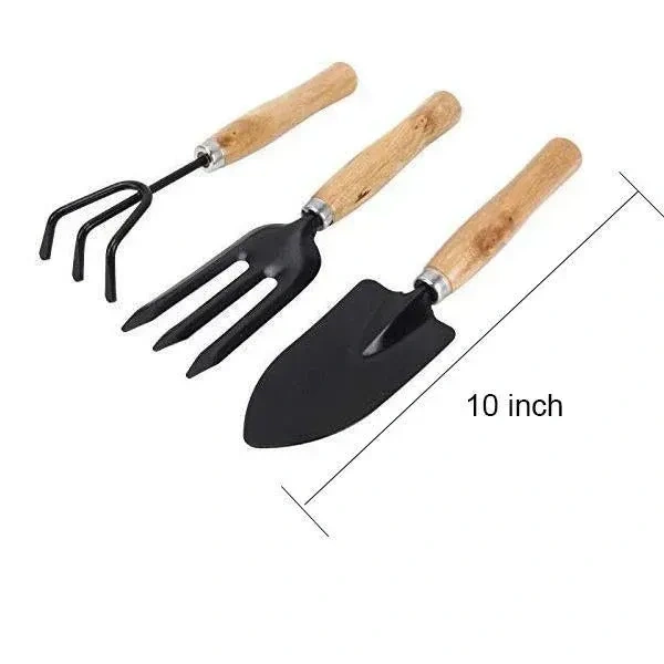 3PCS GARDENING TOOL , Garden Tool Set (3 Pcs) – Big Hand Cultivator, Small Trowel & Garden Fork for Home Gardening, Planting & Soil Maintenance(1522)