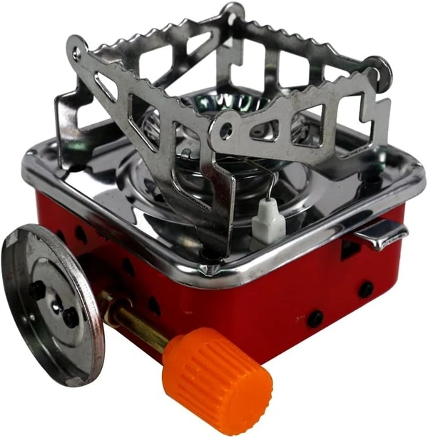 MINI GAS STOVE, Mini Square Camping Stove – Portable Outdoor Gas Burner for Hiking, Backpacking & Emergency Use(2438)