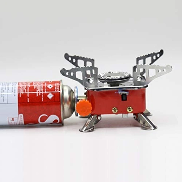 PORTABLE STOVE WITH GAS, Gas Stove Picnic Camping Stove Folding Furnace Gas Stove Outdoor Cooking Gas Burners((LightGas stove+1Gas Canister)  (2191)