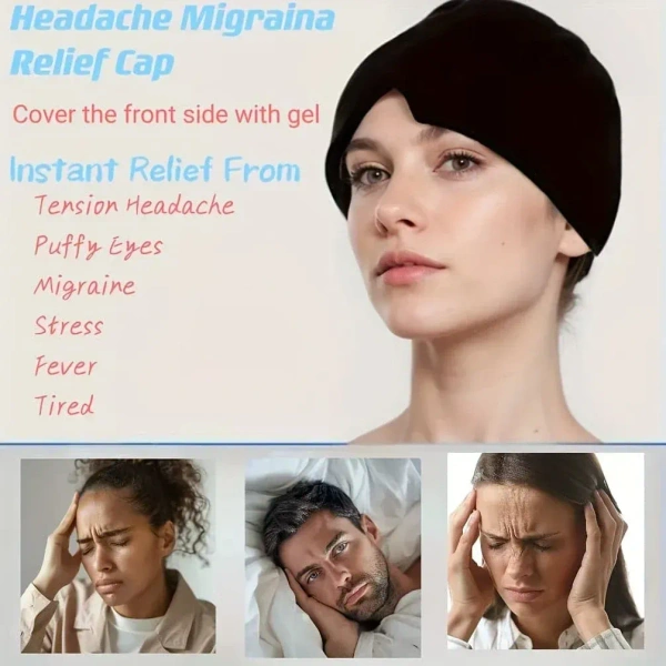 MIGRAINE RELIEF CAP, Migraine Relief Cap – Soothing Headache & Stress Relief Therapy(2141)