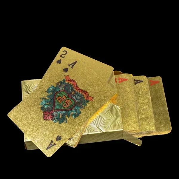 GOLD PLAYING CARD,Gold Plated Poker Playing Cards (Golden), Gold Plated Poker Playing Cards (Golden, 1 Deck)  (2218) - Golden Grass