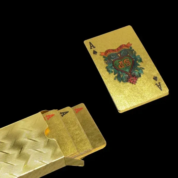 GOLD PLAYING CARD,Gold Plated Poker Playing Cards (Golden), Gold Plated Poker Playing Cards (Golden, 1 Deck)  (2218) - Golden Grass