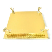 BAJAT, Square Pooja Chowki Patla / Bajot – 20×20 CM Traditional Puja Platform (1 Pc)(1169)