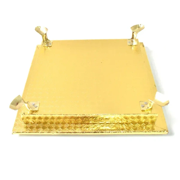 BAJAT, Square Pooja Chowki Patla / Bajot – 20×20 CM Traditional Puja Platform (1 Pc)(1169)
