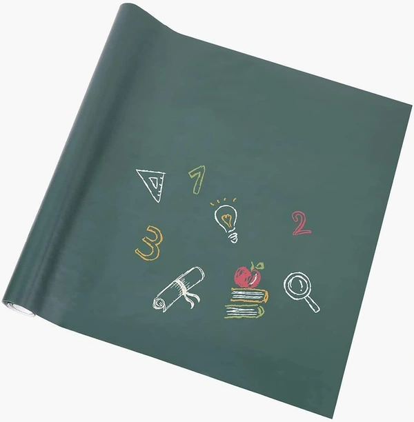 GREEN BOARD STICKER 45*200CM, Green Chalkboard Vinyl Wall Sticker 45x200 cm | Self-Adhesive Removable Blackboard Decal for Home, Office & School(2548)