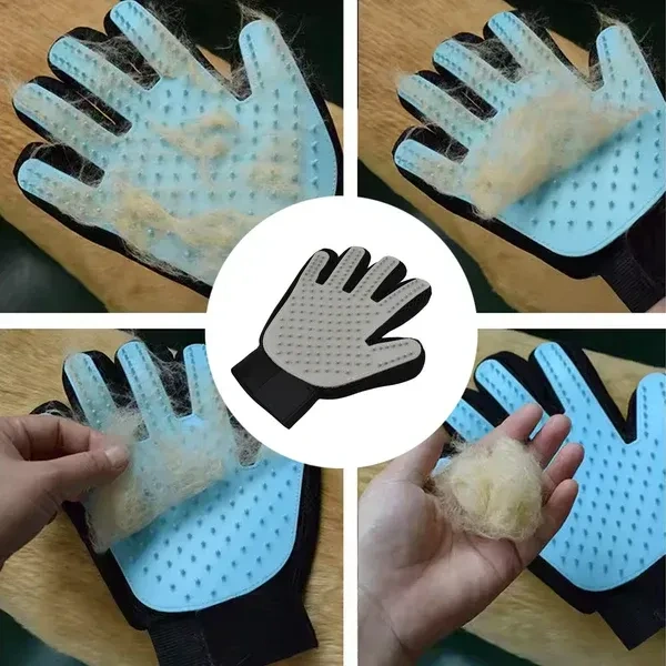PET GROOMING GLOVE, Grey Multipurpose Cleaning Gloves – Reusable Household & Kitchen Gloves for Dishwashing, Utensil Cleaning, Bathing & More(2508)
