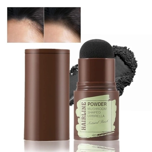 HAIR LINE POWDER BLACK, Hairline Powder Stick (Black) – Instant Root Touch-Up & Thicker Hair Look(2143)