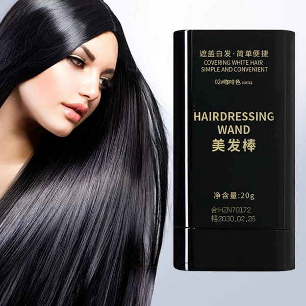 HAIR DYE STICK, Hair Color Stick for White & Gray Hair Coverage | Natural Black Waterproof Hair Dye Wand Comb 20g(2549)