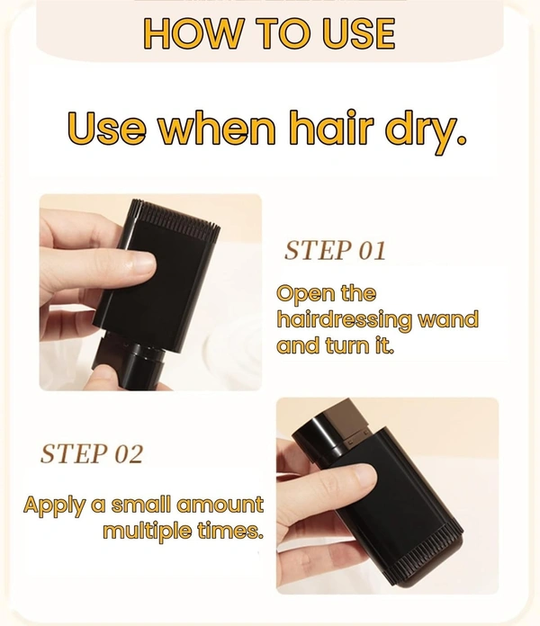 HAIR DYE STICK, Hair Color Stick for White & Gray Hair Coverage | Natural Black Waterproof Hair Dye Wand Comb 20g(2549)