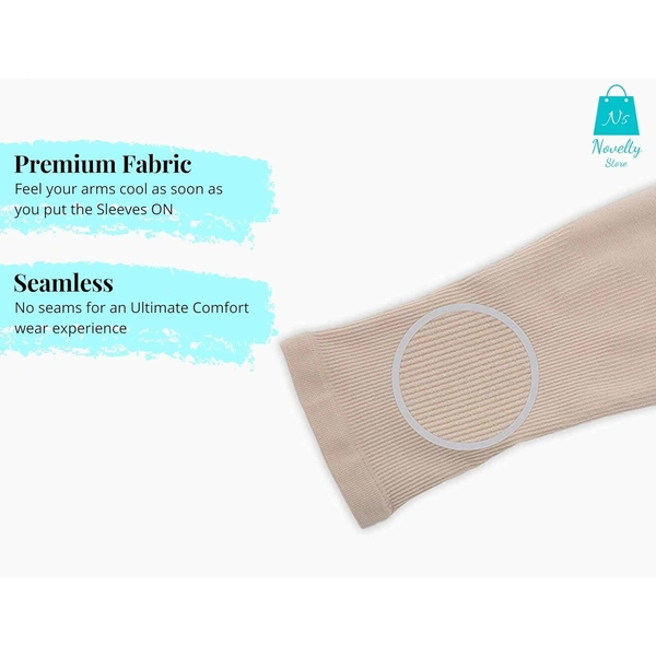 PRO RIDER HAND SLEEVES, Pro-Rider Cooling Arm Sleeves for Men, Women & Teenagers UV Sun Protection Hand Sleeves with Thumb Breathable (1869) - SKIN COLOR, Pack of 1 Pair