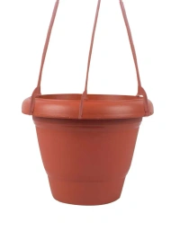 HANGING FLOWER POT, Hanging Flower Pot with Hanging Roap(2114) - brown