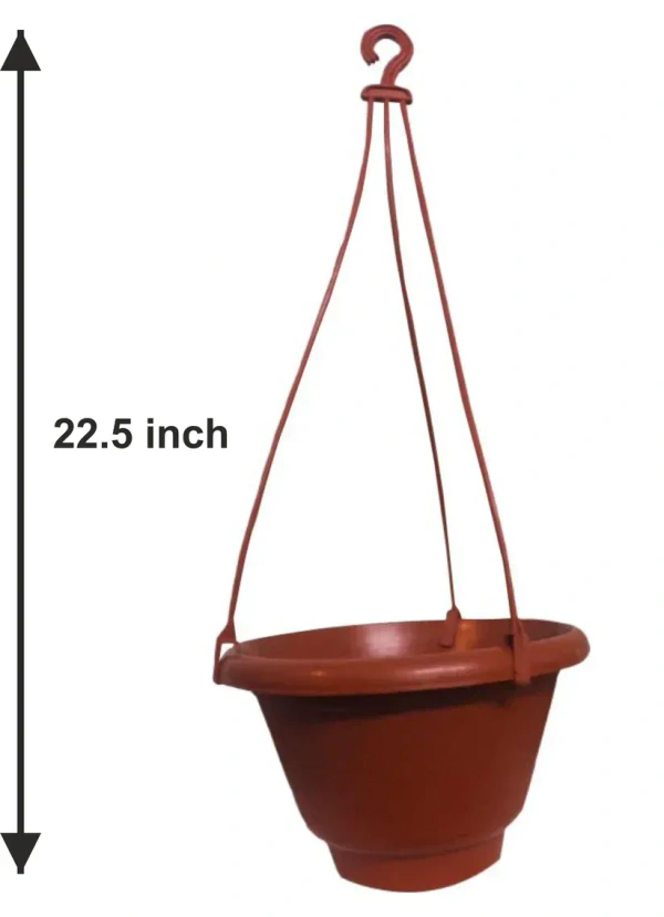HANGING FLOWER POT, Hanging Flower Pot with Hanging Roap(2114) - brown