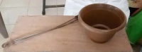 HANGING FLOWER POT, Hanging Flower Pot with Hanging Roap(2114) - brown