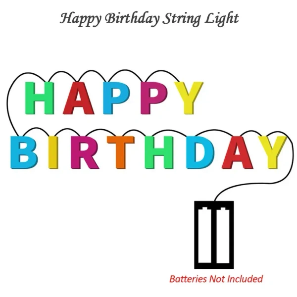 LED BIRTHDAY LIGHT, Happy Birthday LED String Lights – 13-Letter Battery-Operated Decorative Lights (Multicolour)(348)