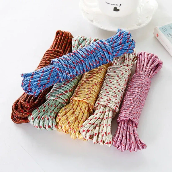 10MTR CLOTH DRYING ROPE, 0M Heavy-Duty Nylon Clothesline Rope – Portable & Sturdy for Outdoor, Indoor, Camping(1604)