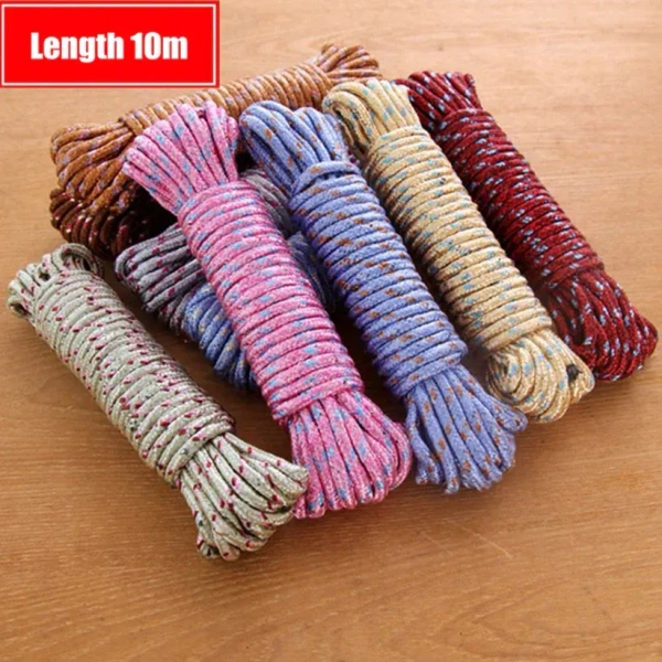 10MTR CLOTH DRYING ROPE, 0M Heavy-Duty Nylon Clothesline Rope – Portable & Sturdy for Outdoor, Indoor, Camping(1604)