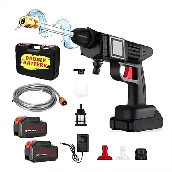 DUAL BATTERY WASHER GUN, 48V Dual Battery High-Pressure Car Washer Gun – Cordless, Portable, Powerful Cleaning(1785)
