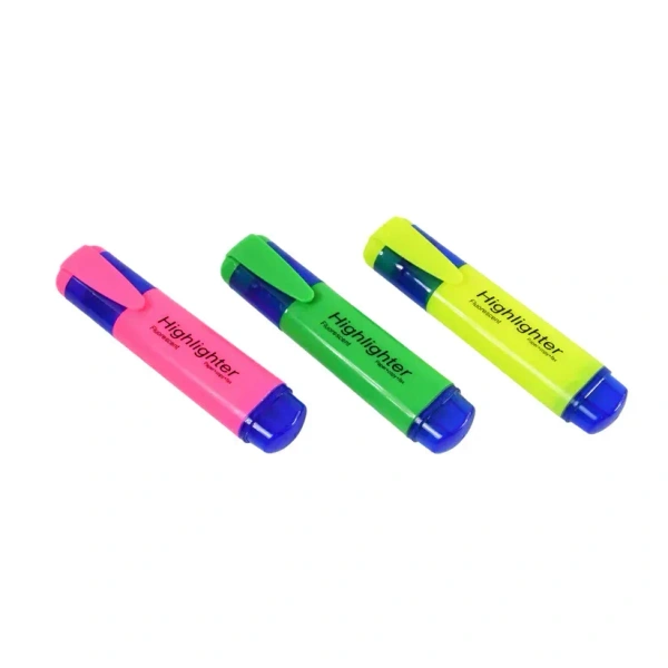 3PCS HIGHLIGHTER PEN, Highlighter Pen, Assorted Colours Water Based Broad Tip Writing Marker (2110)