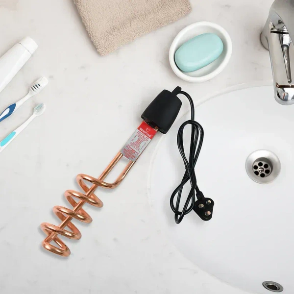 IMMERSION WATER HEATER, Immersion Water Heater Rod with Copper Heating Element – Shockproof Handle, Fast Heating Portable Electric Water Heater for Buckets & Household Use(2668)