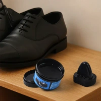 SHOE POLISH N SPONGE,  Instant, Mess-Free Shine for Leather Footwear (2253)   - Black