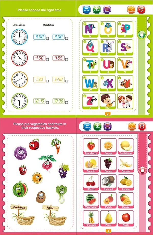3101 STUDY BOOK, Intelligence Book for Kids, Interesting Preschool Learning Book, Kids English Reading Book with Sound & Music, English Letter and Word Learning Audio Book, Learning Book for Kid 3+ Years Old    (2321)      