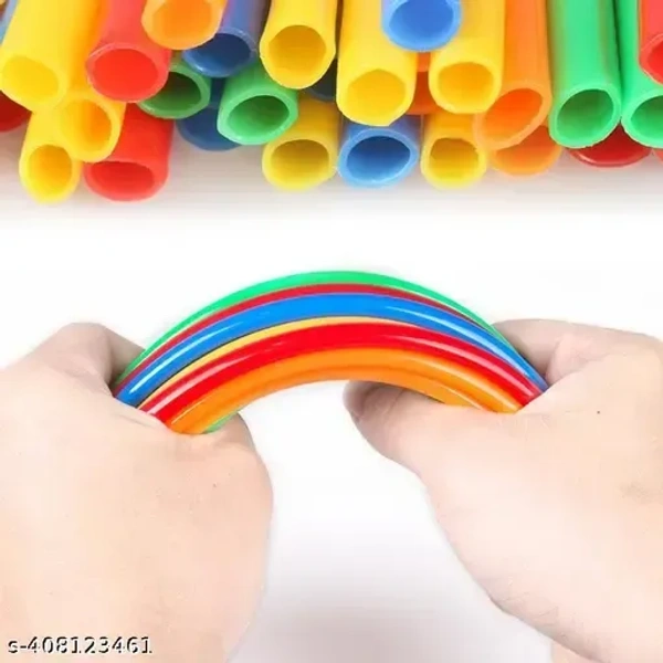 PIPE BLOCKS GAME, 100 PCS DIY Plastic Straw & Connector Building Blocks Set – Educational Construction Toy for Kids (Multicolor)(1456)