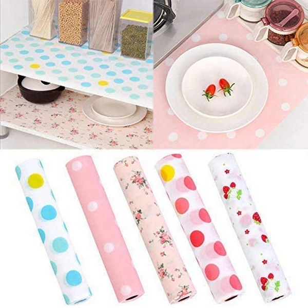 KITCHEN MAT 45*300CM,Antibacterial Waterproof Drawer & Shelf Liner Roll – 45x300 cm | Non-Slip Foam Mat for Kitchen, Wardrobe & Cabinet (Multicolour)(2433)