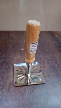 PAVBHAJI MASHER SQUARE, Pav Bhaji Masher with Wooden Handle | Square Stainless Steel Potato Masher for Kitchen (1 Pc)(2526)