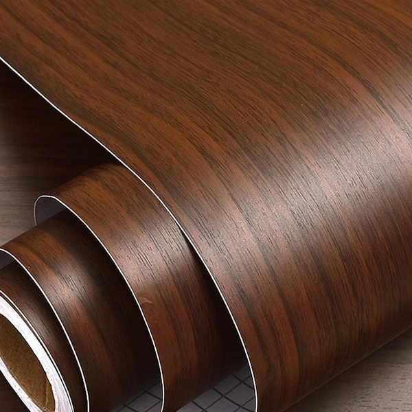 WALL PAPER WOODEN, Wolpin Kitchen Wall Stickers Wood Wallpaper DIY PVC Shelf Liner – Mahogany Brown Furniture, Wardrobe & Cupboard Decal(2599)
